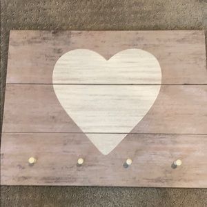 Wooden wall decor sign, hanger, hooks